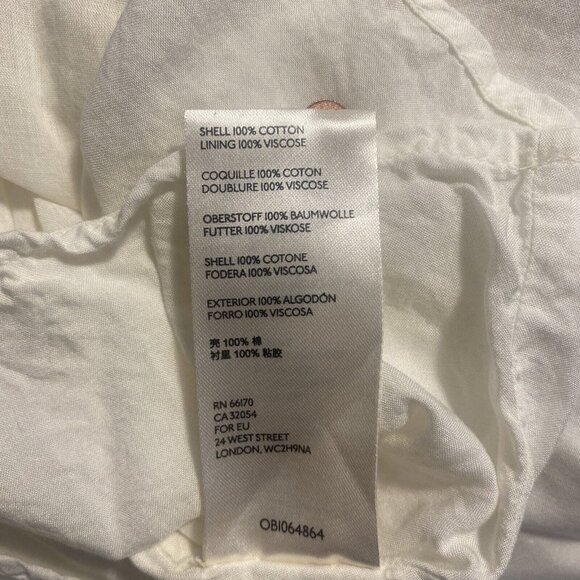 Maeve Anthropologie Simona Top Sm Sequined Cut Out Babydoll Blouse Ivory Gold - Picture 12 of 12